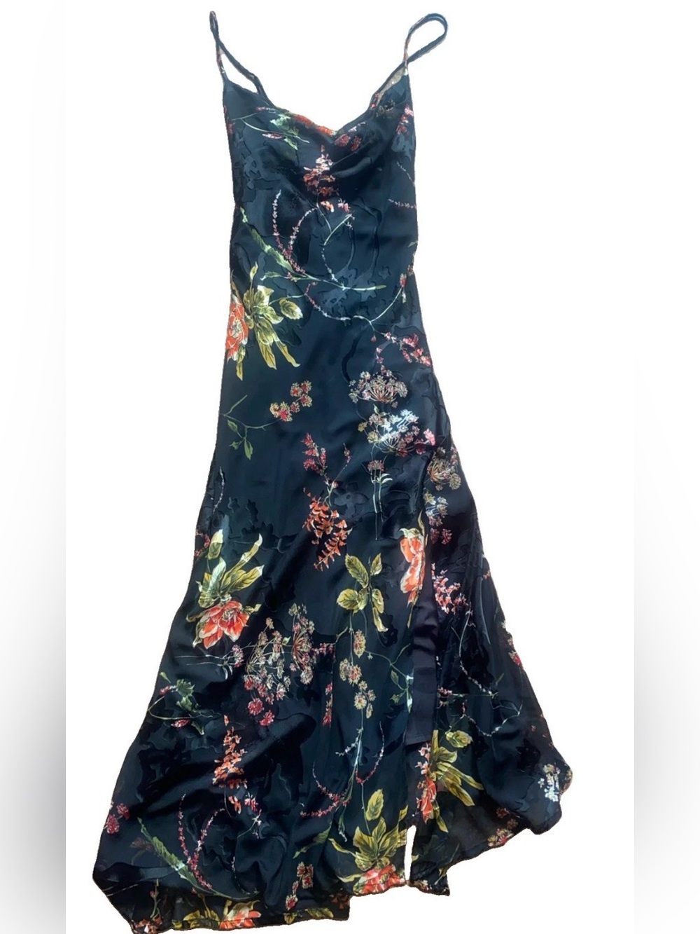 ASTR the Label Dress Gaia Black Gold Floral Strappy Midi Fairycore Large